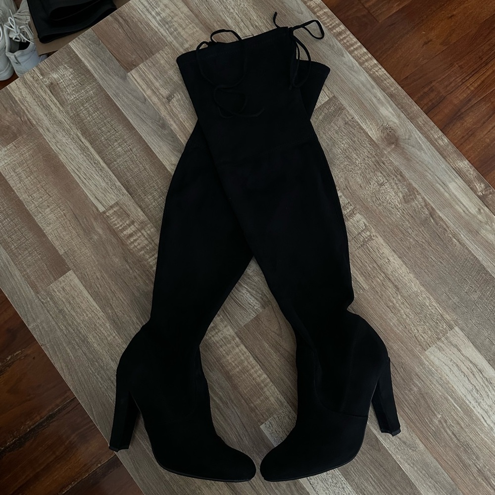 Steve Madden Suede Black Over-the-Knee Boots